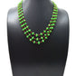 14k Solid yellow Gold Necklace Studded With Emerald Stone , 4 -8MM - GGRC-197