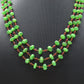 14k Solid yellow Gold Necklace Studded With Emerald Stone , 4 -8MM
