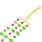 14k Solid yellow Gold Necklace Studded With Emerald Stone , 4 -8MM - GGRC-197