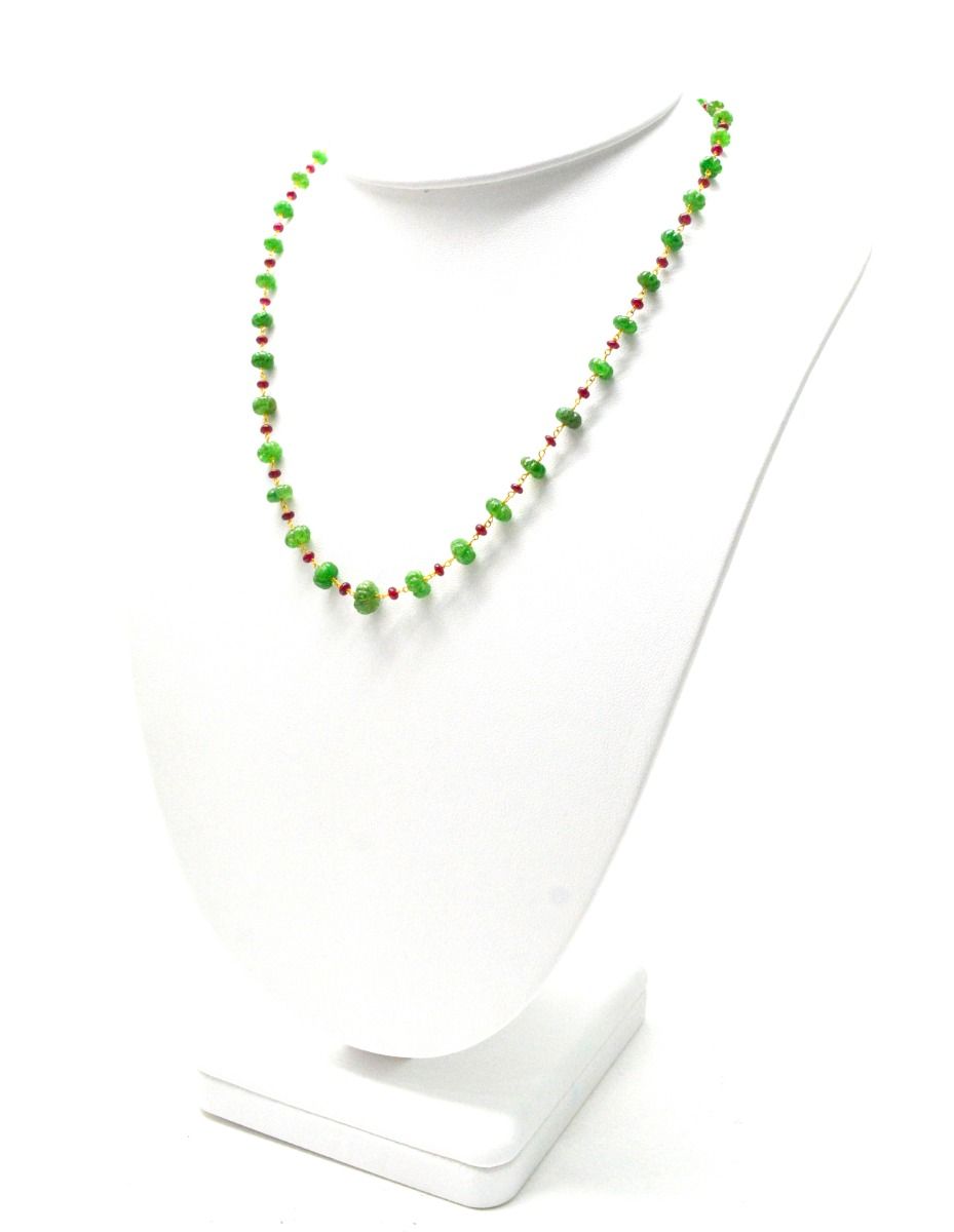 14k Solid yellow Gold Necklace In Roundel Shape - 4 -7MM