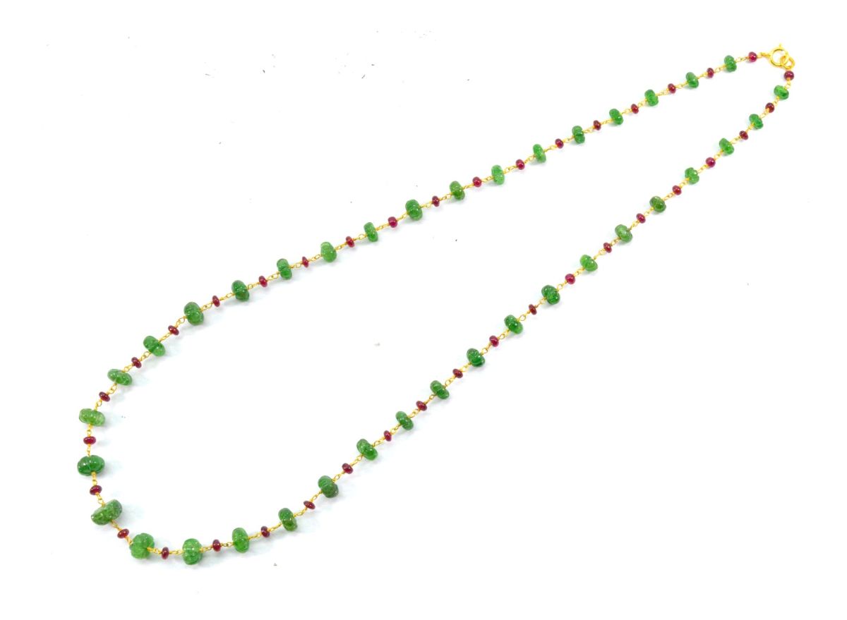 14k Solid yellow Gold Necklace In Roundel Shape - 4 -7MM