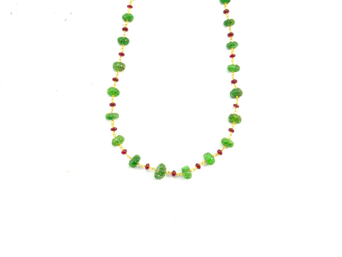 14k Solid yellow Gold Necklace In Roundel Shape - 4 -7MM,  SGGRC-198