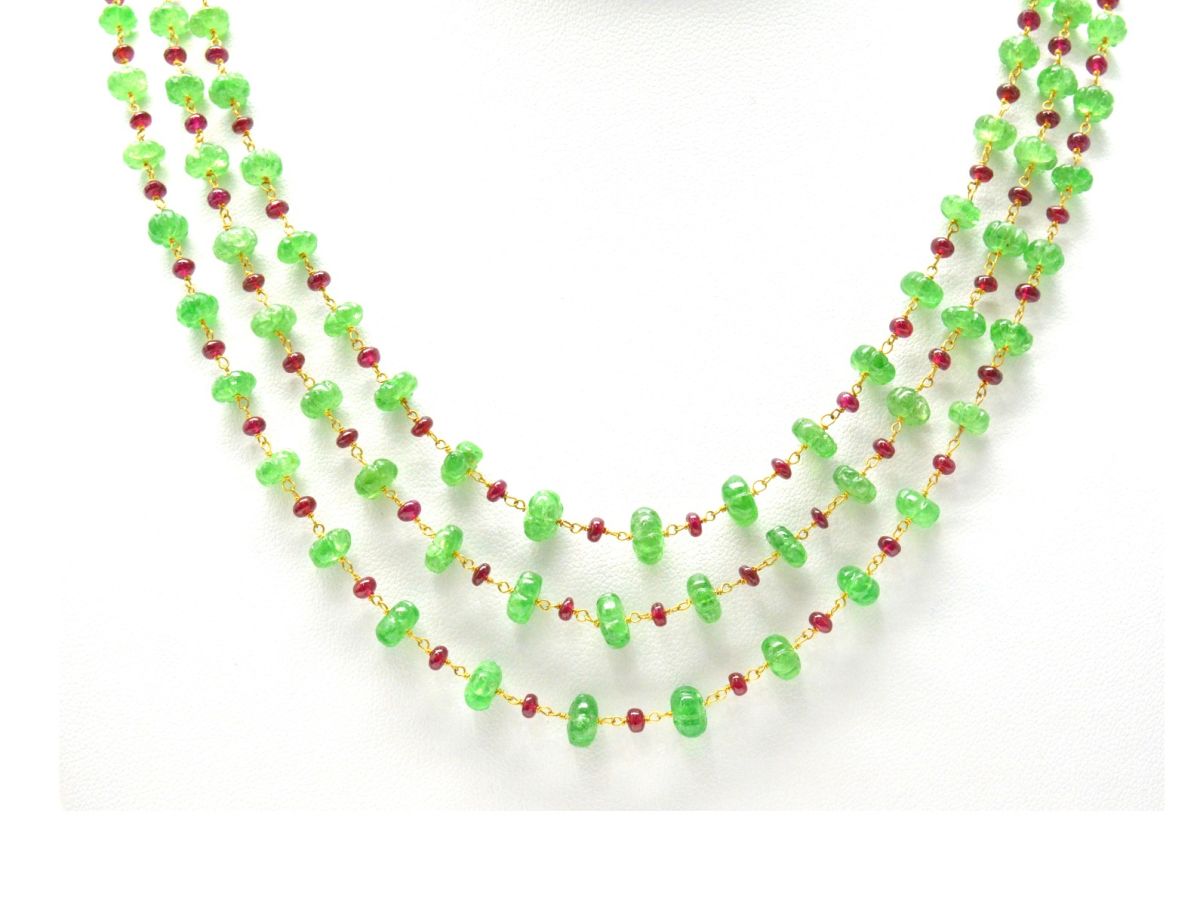 14k Solid yellow Gold Necklace With AAA Quality In 4.50 - 6.50 MM