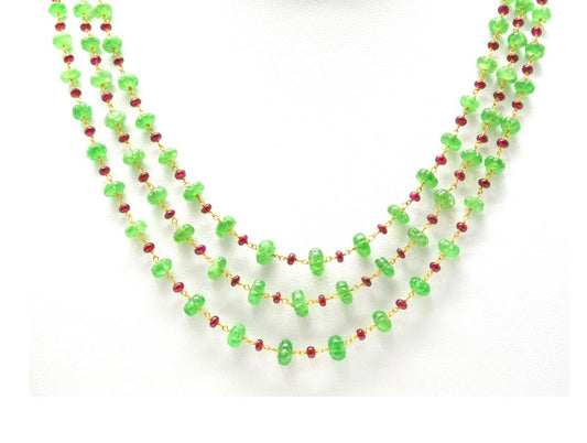 14k Solid yellow Gold Necklace With AAA Quality In 4.50 - 6.50 MM - view 3
