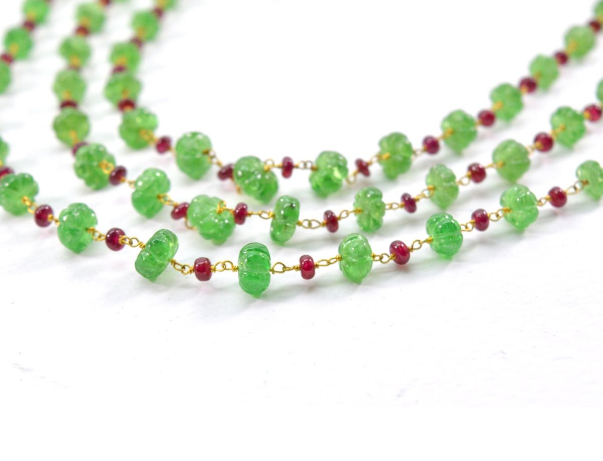 14k Solid yellow Gold Necklace With AAA Quality In 4.50 - 6.50 MM