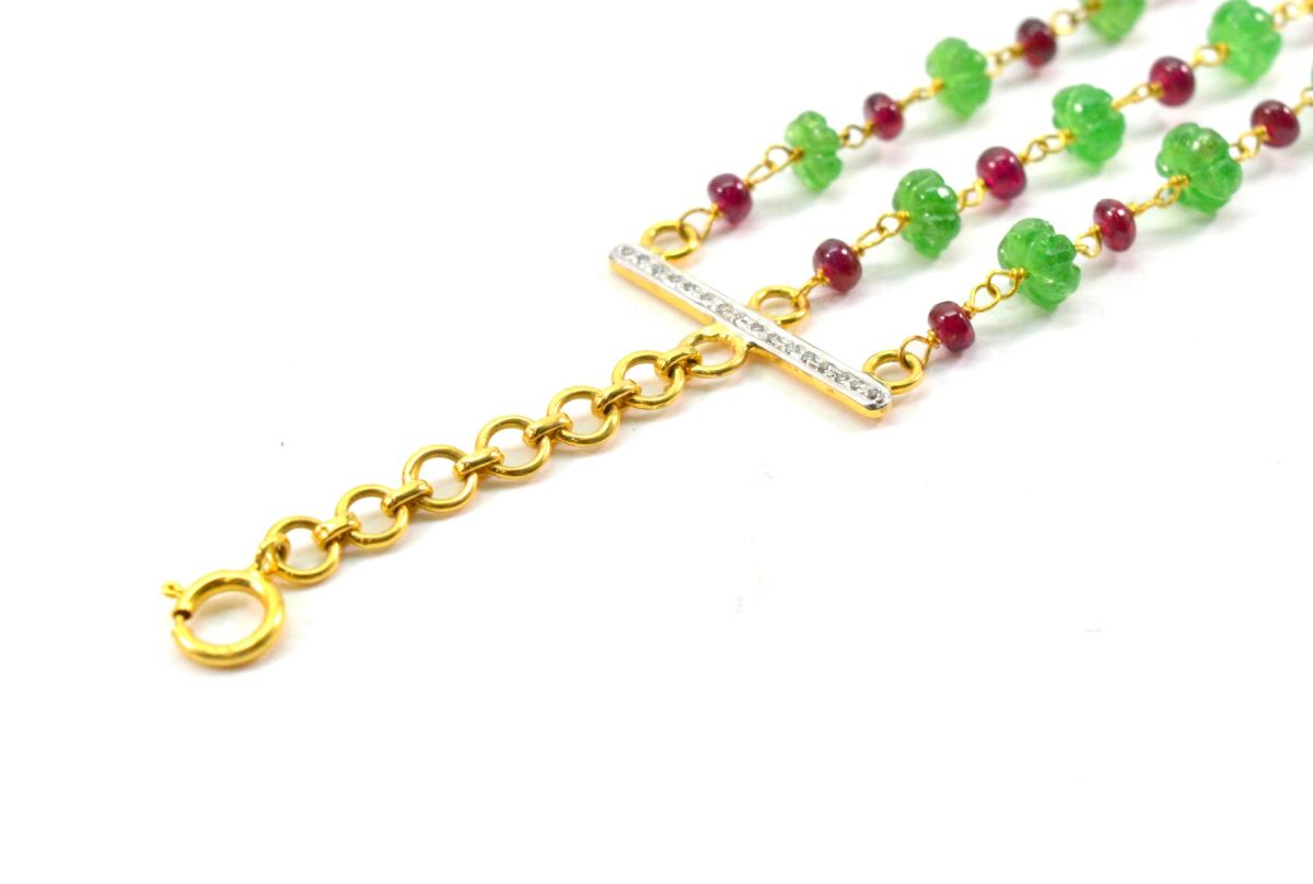 14k Solid yellow Gold Necklace With AAA Quality In 4.50 - 6.50 MM, SGGRC-199