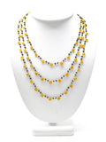 14k Solid yellow Gold Necklace With Sapphire, Ruby Stone , 2.50 MM