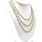 14k Solid yellow Gold Necklace With Sapphire, Ruby Stone , 2.50 MM
