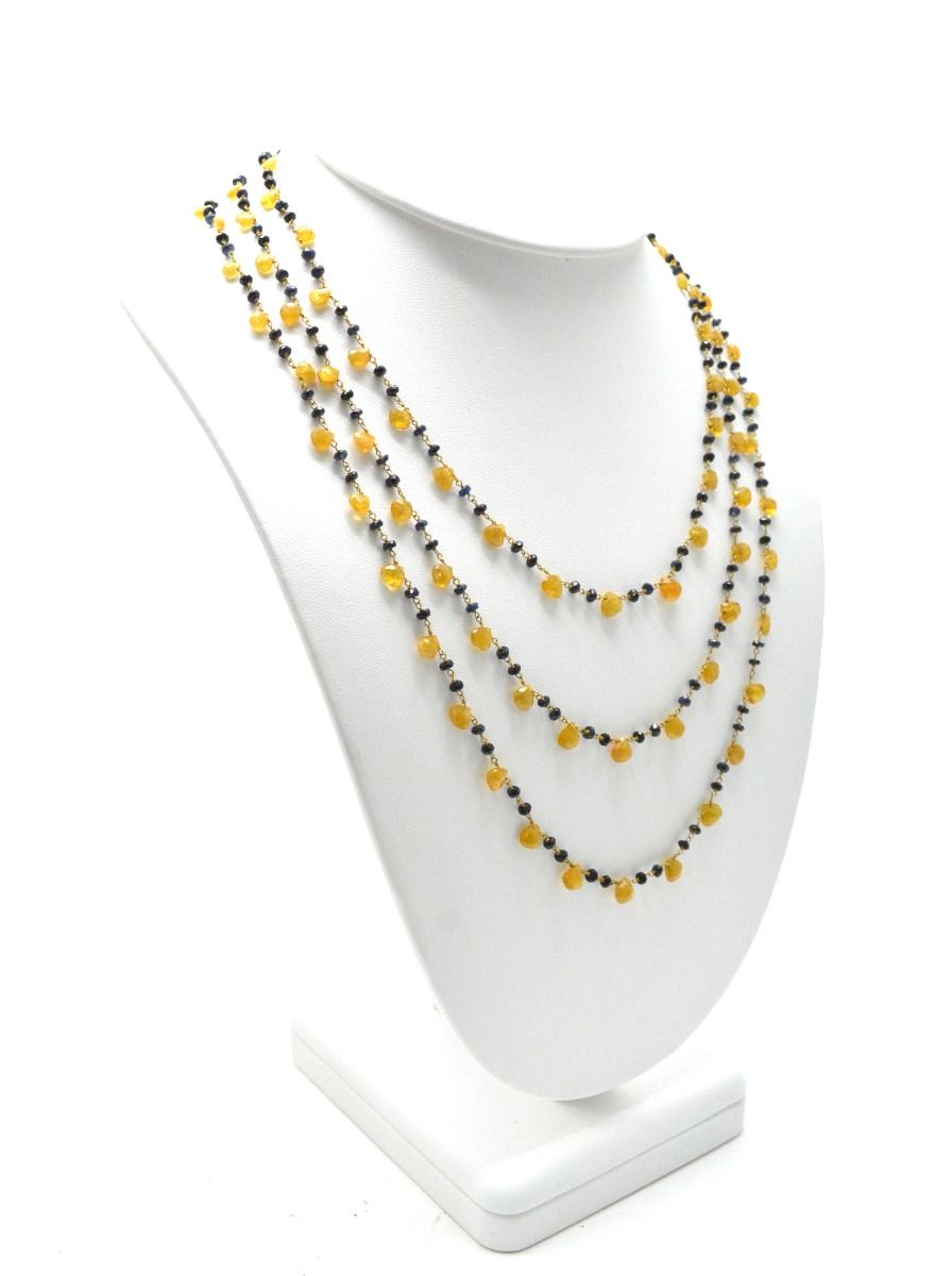 14k Solid yellow Gold Necklace With Sapphire, Ruby Stone , 2.50 MM -  SGGRC-200