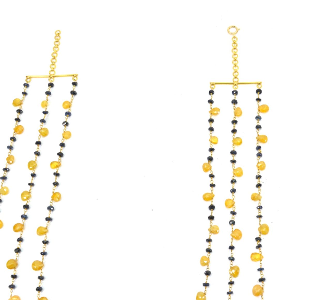 14k Solid yellow Gold Necklace With Sapphire, Ruby Stone , 2.50 MM -  SGGRC-200