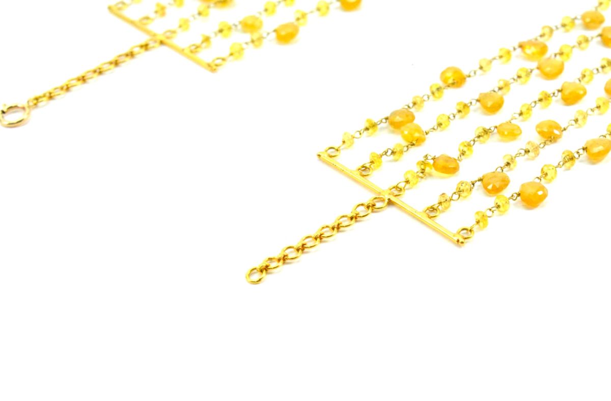 14k Solid yellow Gold Necklace - Natural Yellow Sapphire, 2.50MM - SGGRC-201