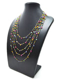 14k Solid yellow Gold Necklace Studded With Ruby, Emerald Stone - SGGRC-203