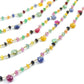 14k Solid yellow Gold Necklace Studded With Ruby, Emerald Stone