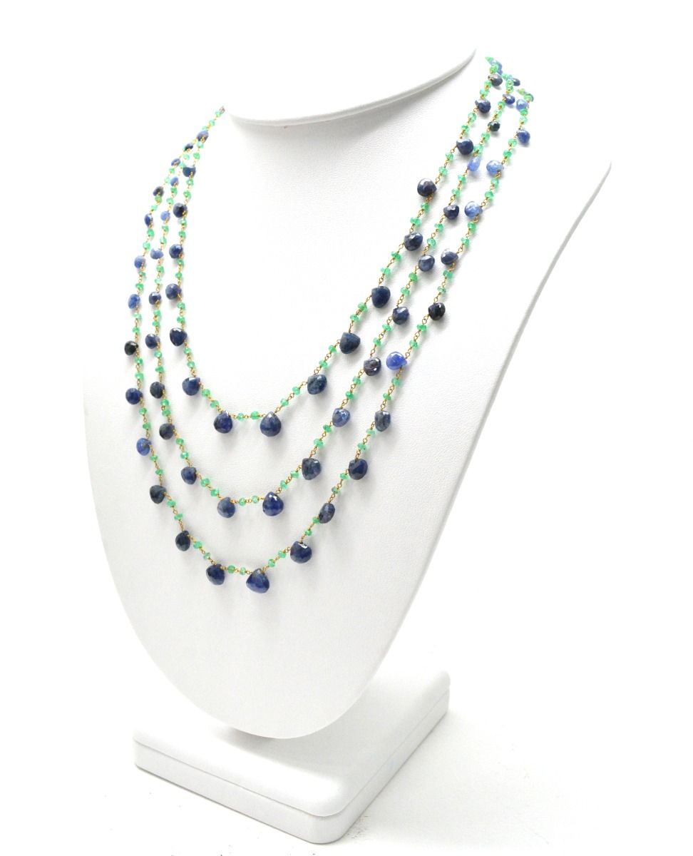 14k Solid yellow Gold Necklace In Heart and Rounde Shape