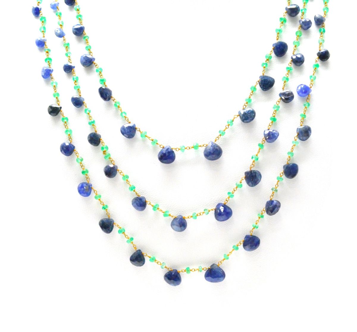 14k Solid yellow Gold Necklace In Heart and Rounde Shape