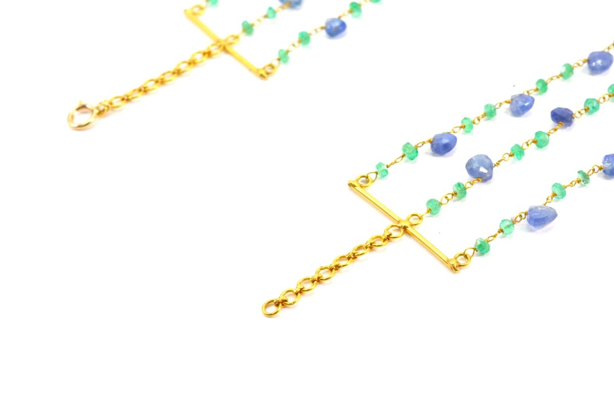 14k Solid yellow Gold Necklace In Heart and Rounde Shape, SGGRC-204