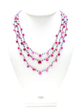 14k Solid yellow Gold Necklace With Natural Ruby Sapphire In 2.50 MM