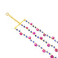 14k Solid yellow Gold Necklace With Natural Ruby Sapphire In 2.50 MM