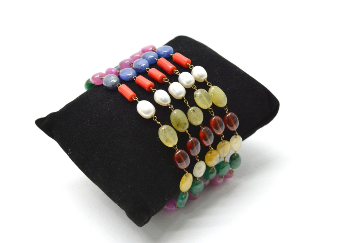 Splendid 14k Solid yellow Gold Bracelet With Mix Sizes