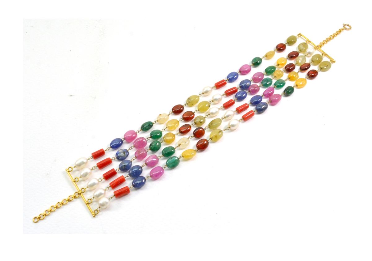 Splendid 14k Solid yellow Gold Bracelet With Mix Sizes