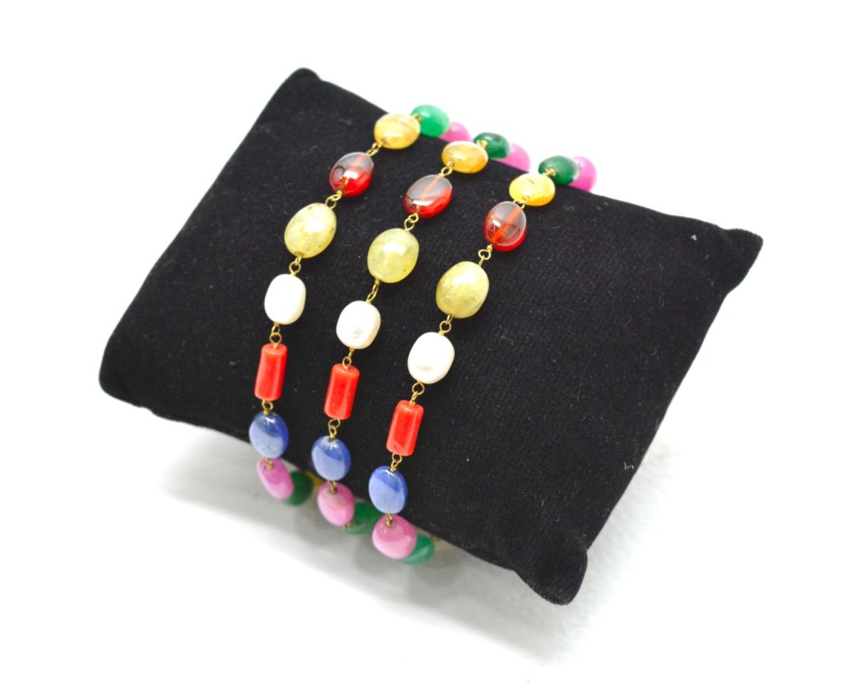 Beautiful 14k Solid yellow Gold Bracelet With Mix Size - SGGRC-210