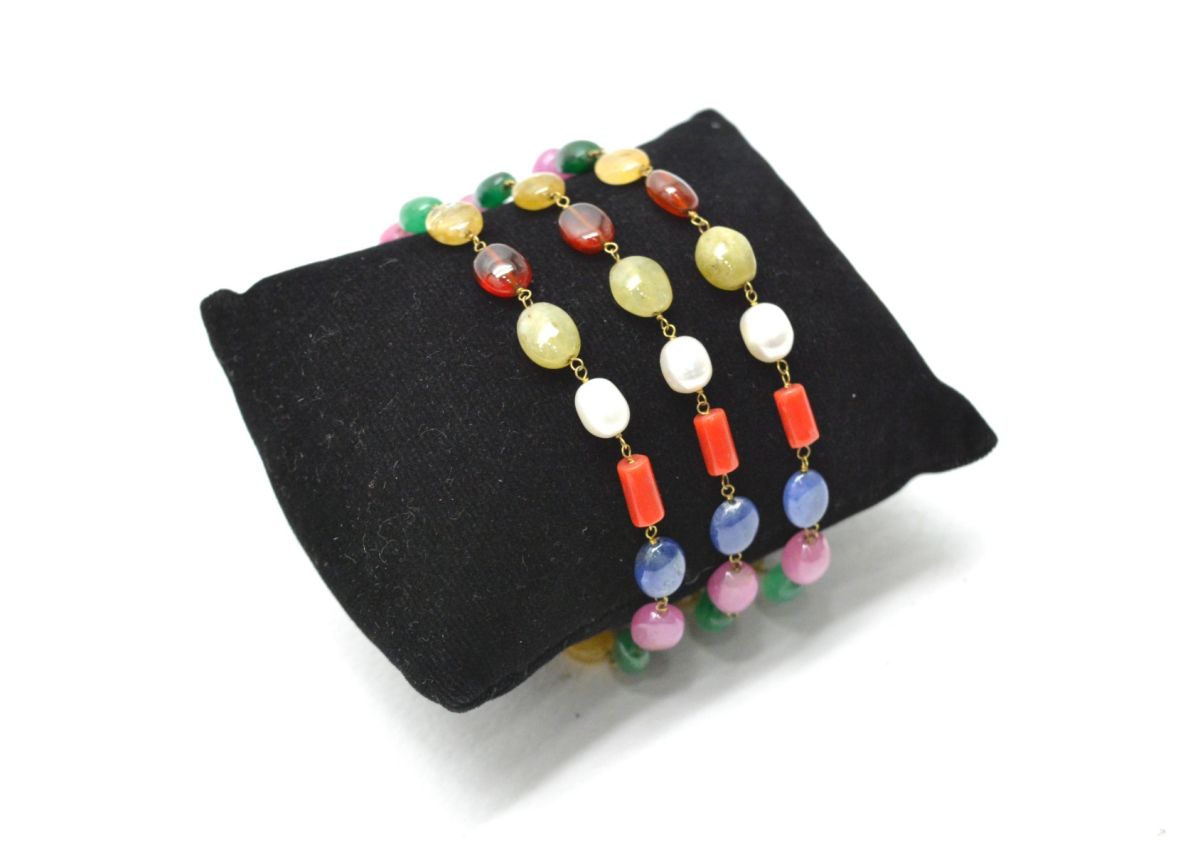 Beautiful 14k Solid yellow Gold Bracelet With Mix Size