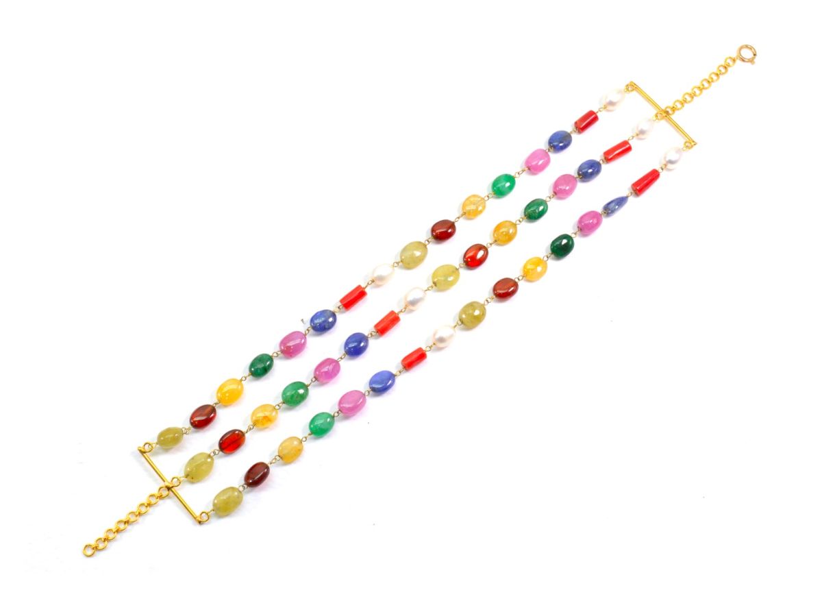 Beautiful 14k Solid yellow Gold Bracelet With Mix Size - SGGRC-210