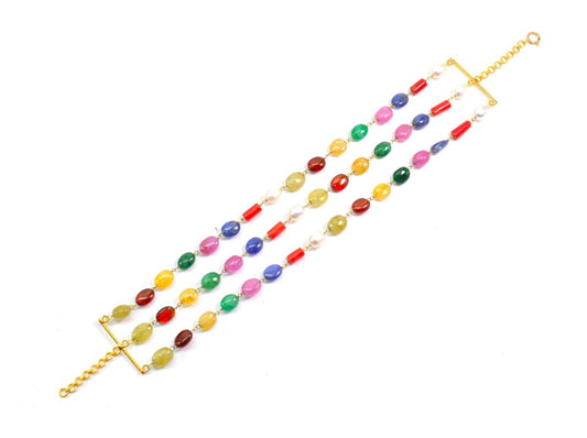 Beautiful 14k Solid yellow Gold Bracelet With Mix Size - SGGRC-210 - view 3
