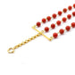 Amazing  14k Solid yellow Gold Bracelet Studded With Coral Stone - SGGRC-212