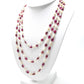 14k Solid yellow Gold Necklace With Pearl, Rubelite Stone - SGGRC-213