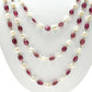 14k Solid yellow Gold Necklace With Pearl, Rubelite Stone