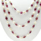 14k Solid yellow Gold Necklace With Pearl, Rubelite Stone - SGGRC-213