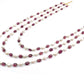 14k Solid yellow Gold Necklace With Pearl, Rubelite Stone - SGGRC-213