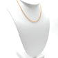 14k Solid yellow Gold Necklace With Natural Cornelian Stones - 2.50 MM