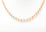 14k Solid yellow Gold Necklace With Natural Cornelian Stones - 2.50 MM