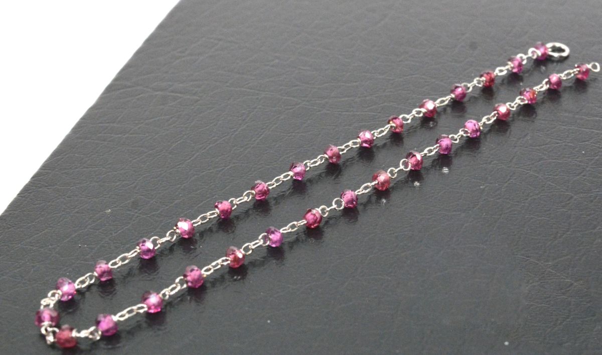 14k Solid yellow Gold Necklace Studded With Tourmaline Stone