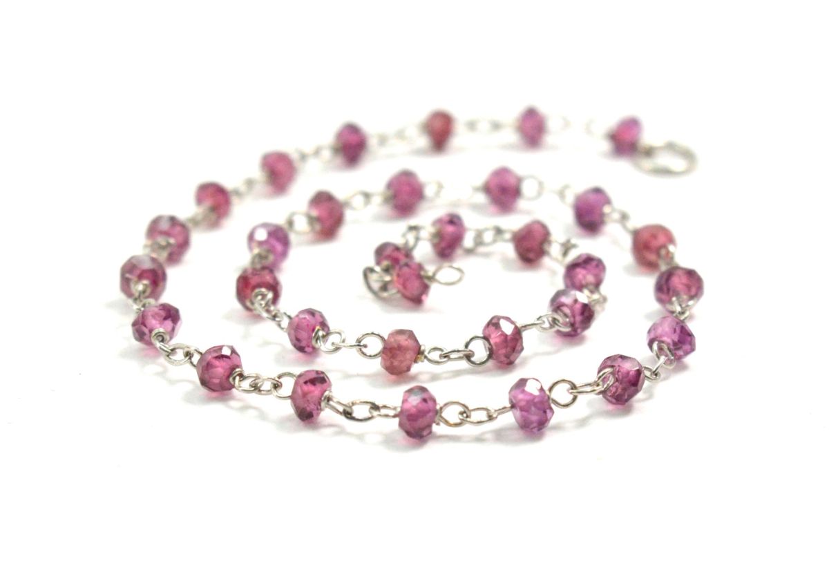 14k Solid yellow Gold Necklace Studded With Tourmaline Stone