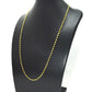 14k Solid yellow Gold Necklace With AAA Quality - 2.50 MM Size