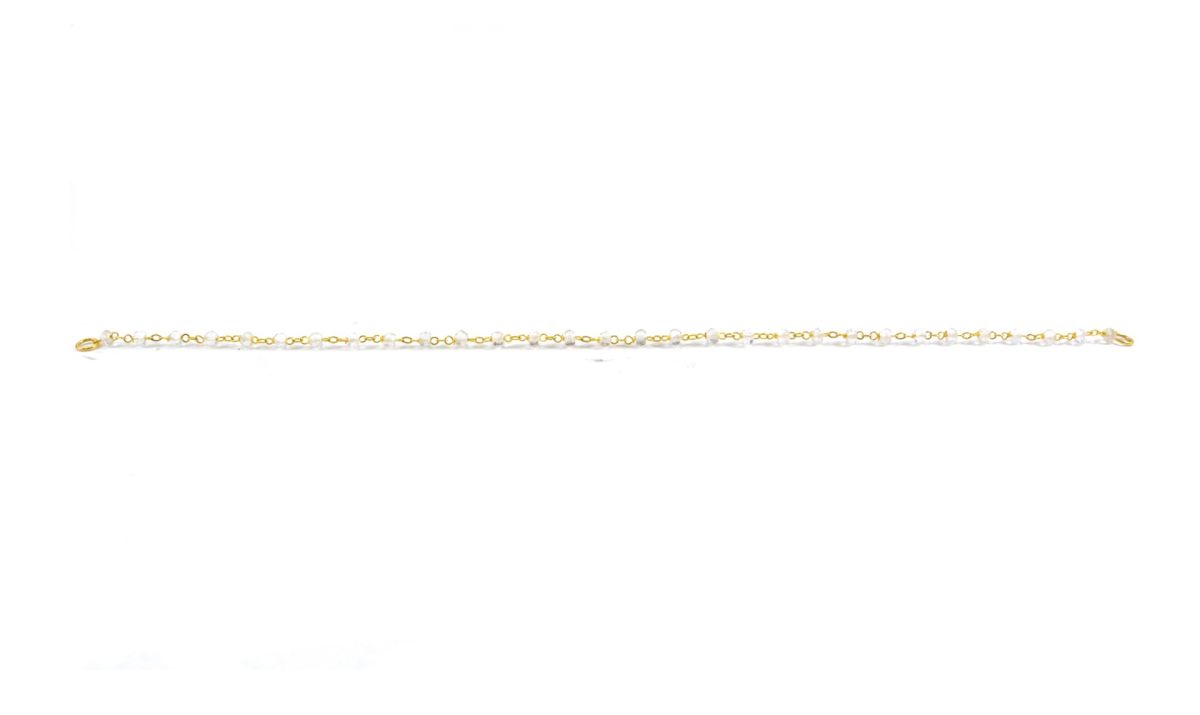 Lovely 14k Solid yellow Gold Necklace Studded With Crystal Stone - SGGRC-227