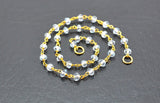 14k Solid yellow Gold Necklace - Natural Blue Topaz, 2.50 MM - SGGRC-228