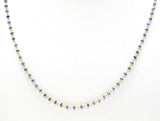 Stunning 14k Solid yellow Gold Necklace With Blue Sapphire In 2mm Size