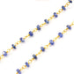 Stunning 14k Solid yellow Gold Necklace With Blue Sapphire In 2mm Size - SGGRC-229