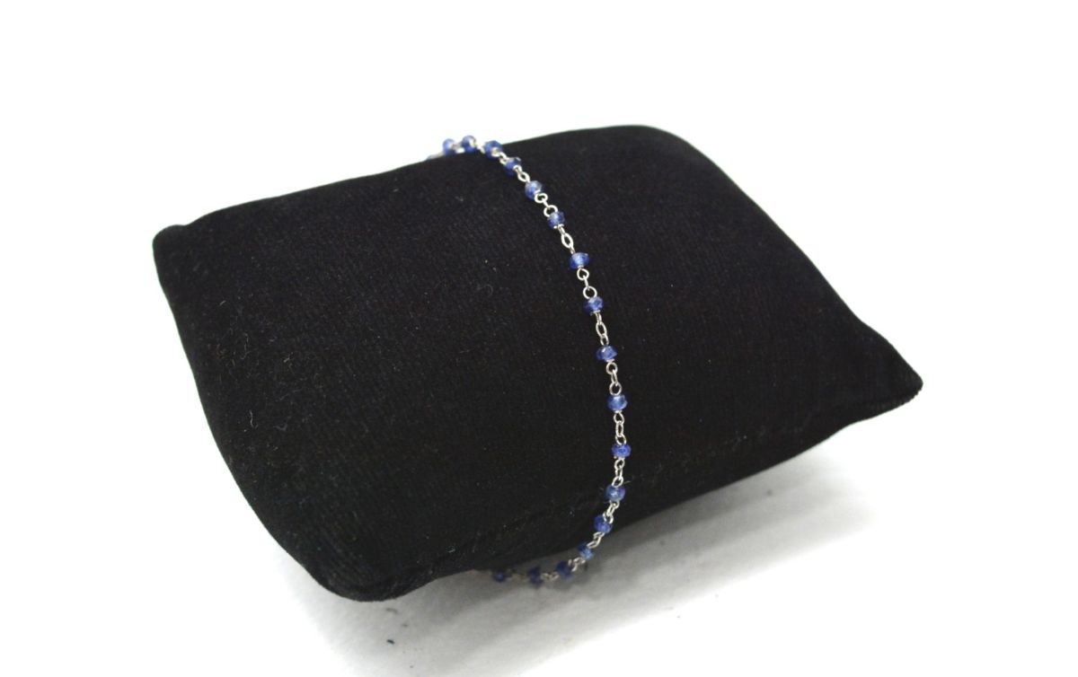 14k Solid yellow Gold Necklace Studded With Sapphire Stone, 1.50 MM - SGGRC-230