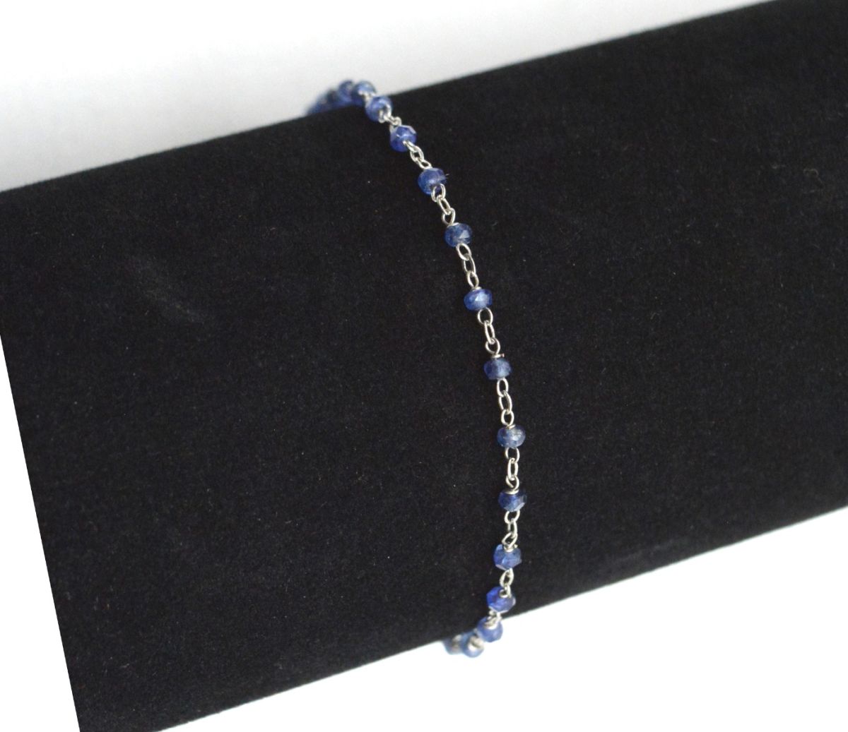 14k Solid yellow Gold Necklace Studded With Sapphire Stone, 1.50 MM - SGGRC-230