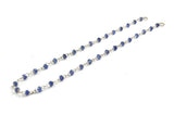14k Solid yellow Gold Necklace Studded With Sapphire Stone, 1.50 MM