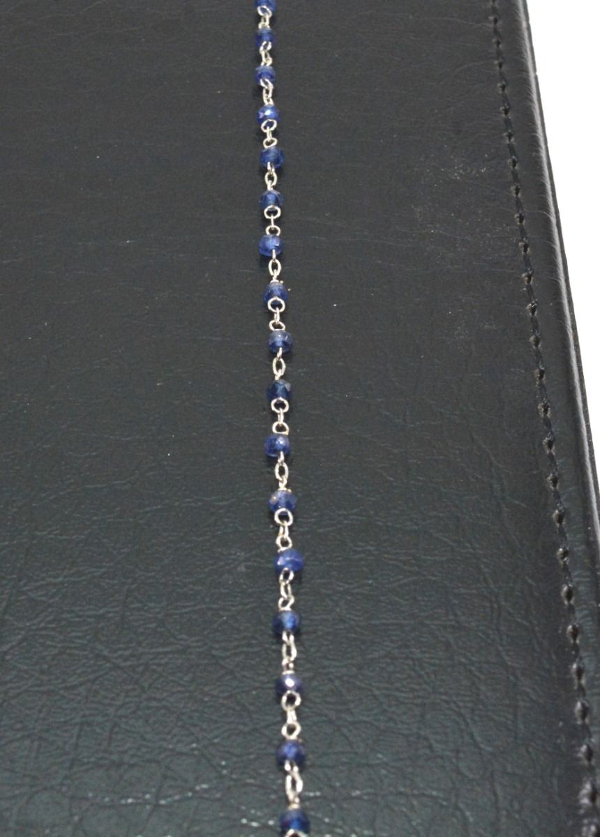 14k Solid yellow Gold Necklace Studded With Sapphire Stone, 1.50 MM - SGGRC-230