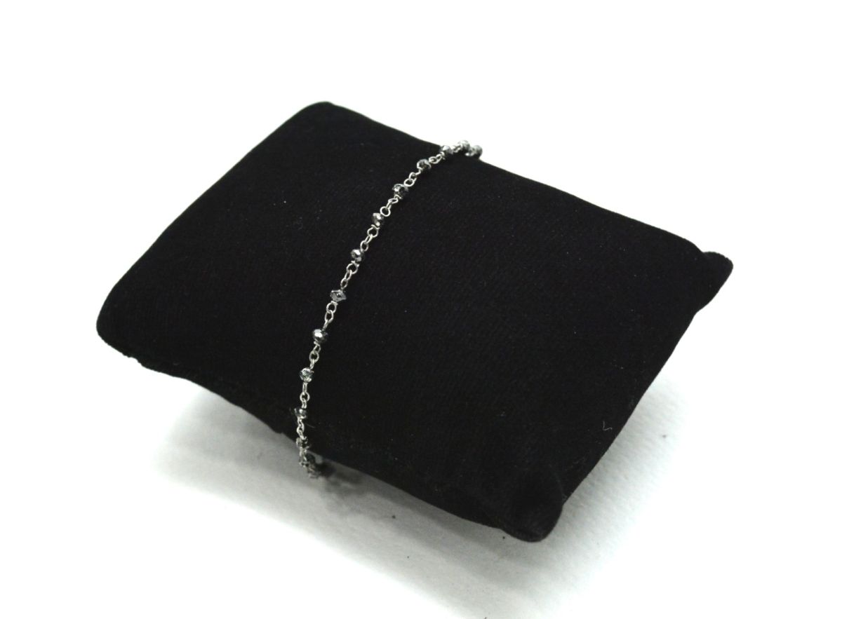 14K Solid Yellow Gold Gorgeous Wire Wrapped Necklace with AAA Quality Natural Black Spinel Stones. Roundel -2.00mm, Sold by 1 Pc