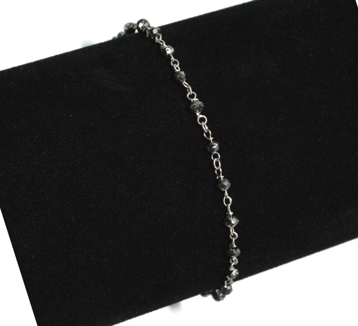 14K Solid Yellow Gold Gorgeous Wire Wrapped Necklace with AAA Quality Natural Black Spinel Stones. Roundel -2.00mm, Sold by 1 Pc