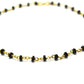 14K Solid Yellow Gold Begulling Wire Wrapped Necklace with AAA Quality Natural Black Spinel Stones. Roundel- 2.00mm, Sold by 1 Pc, SGGRC-233.
