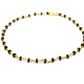 14K Solid Yellow Gold Begulling Wire Wrapped Necklace with AAA Quality Natural Black Spinel Stones. Roundel- 2.00mm, Sold by 1 Pc, SGGRC-233.